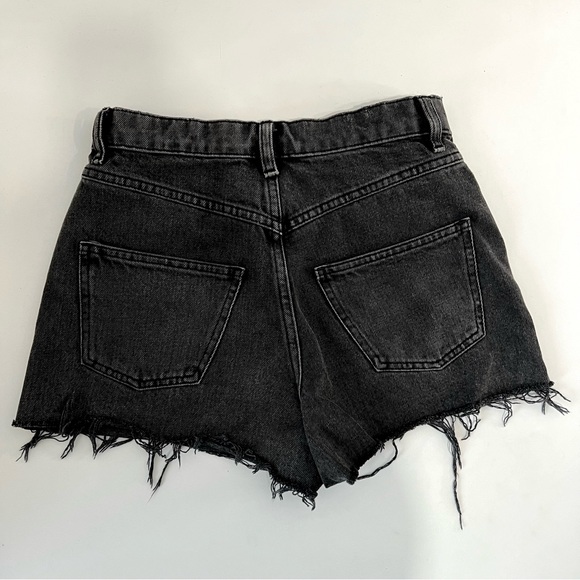 Topshop Denim A-line Mom Short in Washed Black - Picture 8 of 13